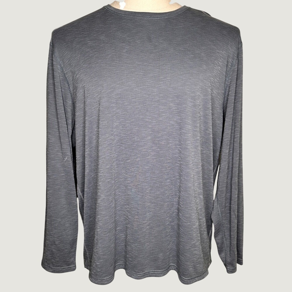 Tommy Bahama Mens Long Sleeve T-Shirt Gray Coolmax Tencel Blend Size L